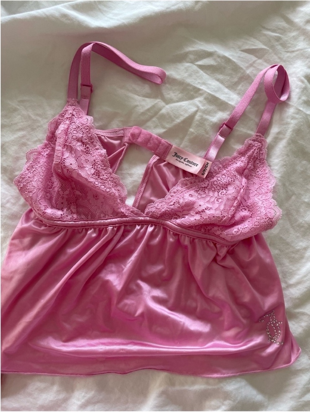 Juicy Couture Pink Lace Satin Sleep Camisole